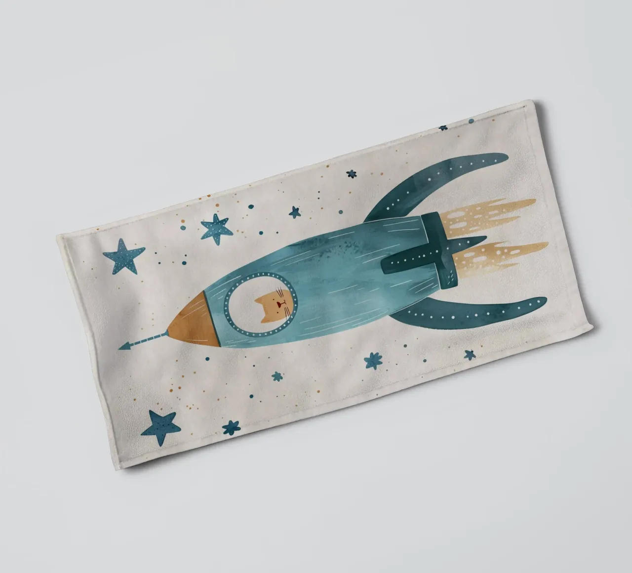 Boho Nursery 16 Space Cat asciugamano da bagno da Boho Print Collection