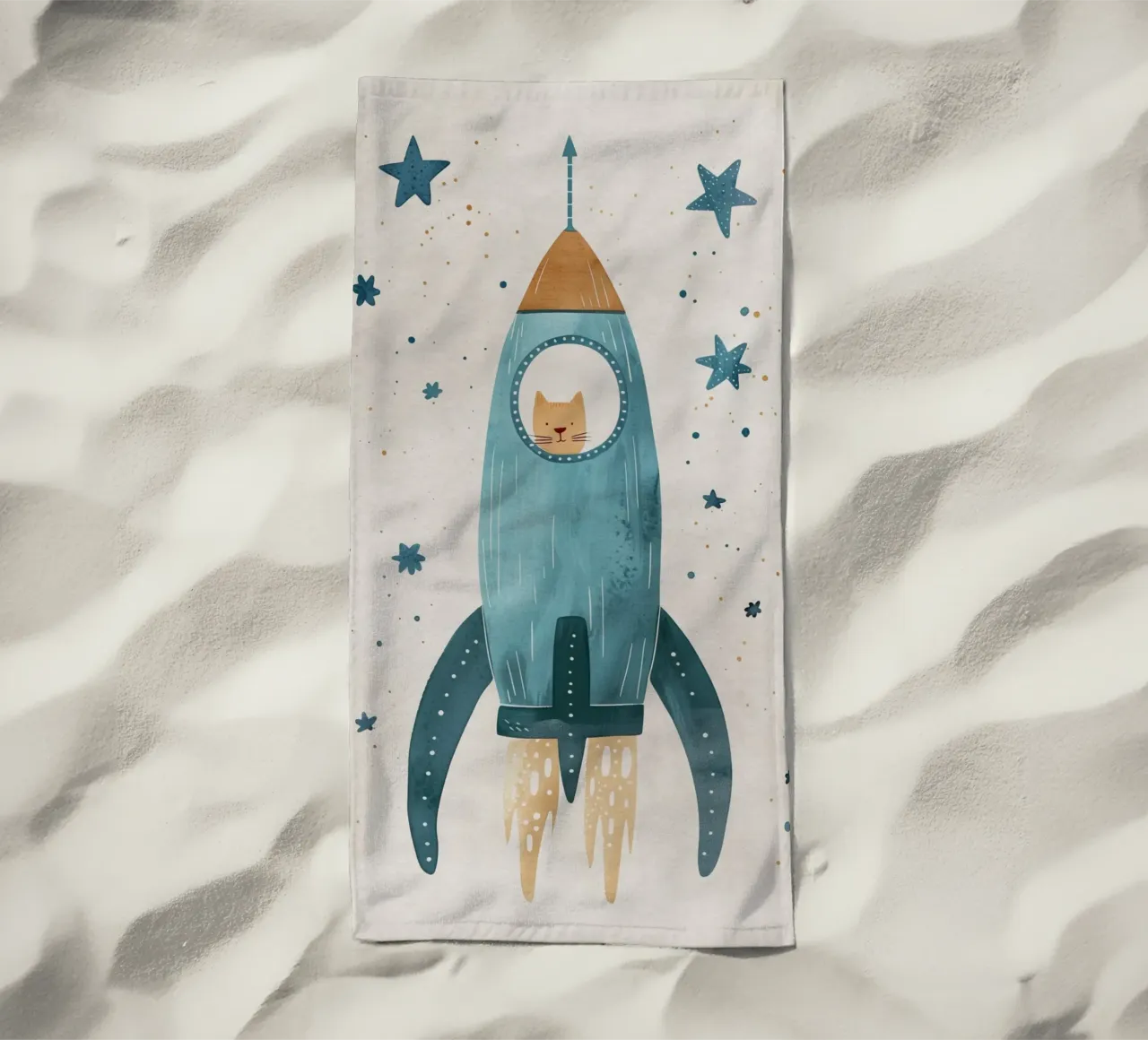 Boho Nursery 16 Space Cat telo mare da Boho Print Collection