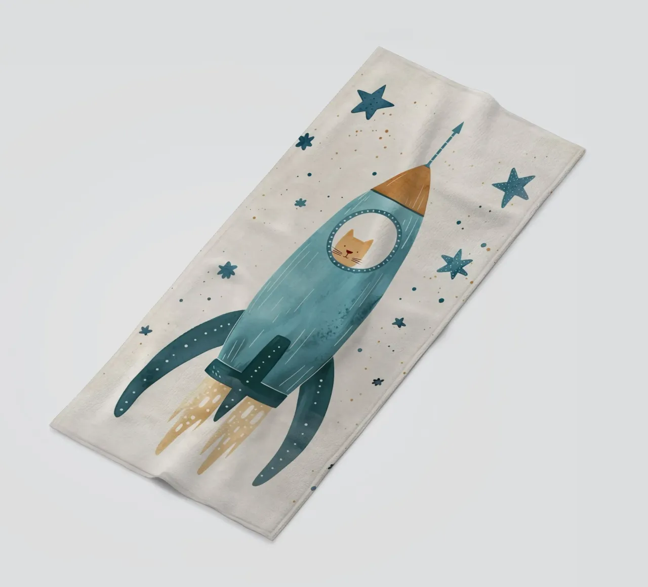 Boho Nursery 16 Space Cat telo mare da Boho Print Collection