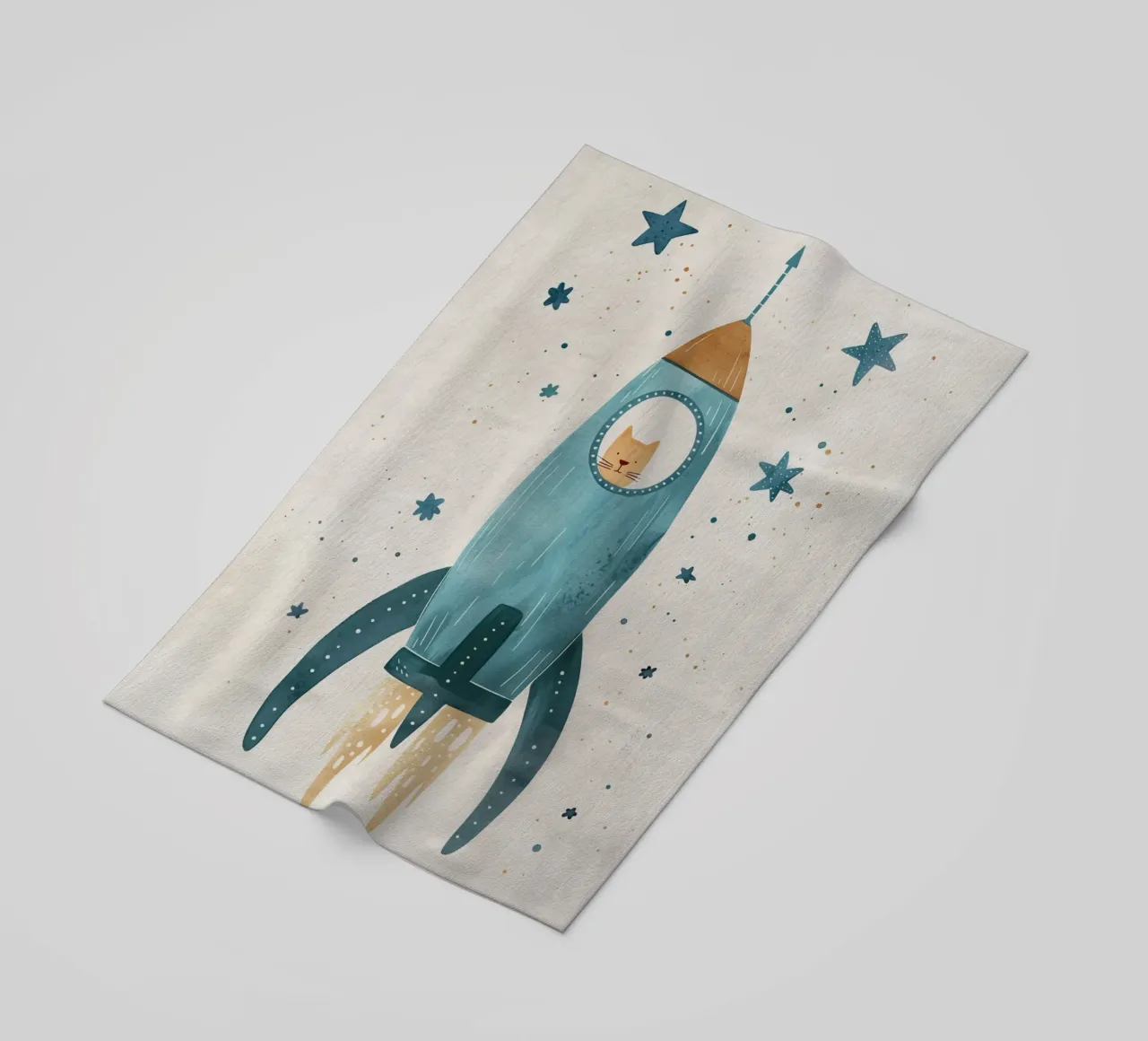 Boho Nursery 16 Space Cat telo mare da Boho Print Collection