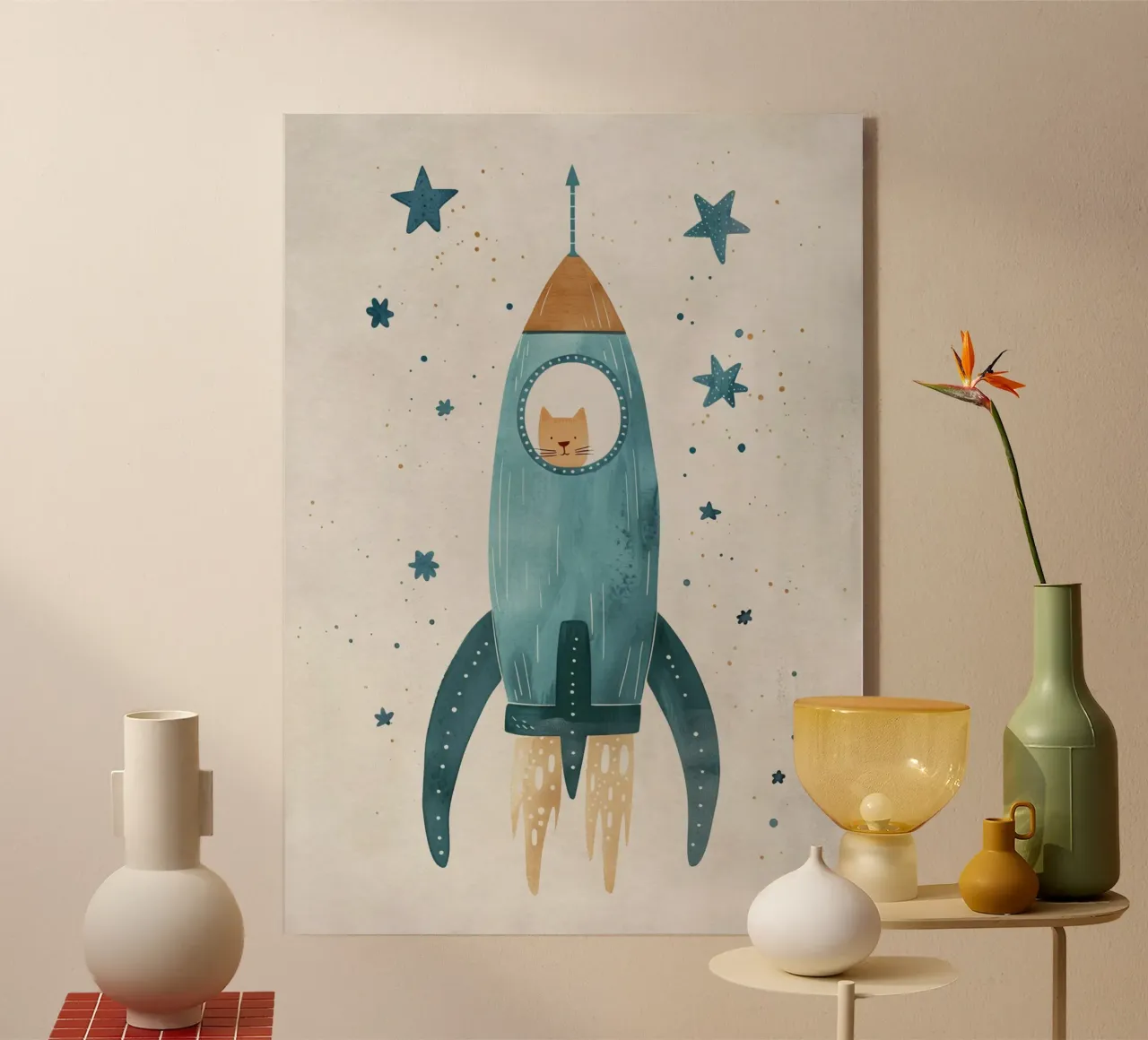 Boho Nursery 16 Space Cat plexiglass da Boho Print Collection