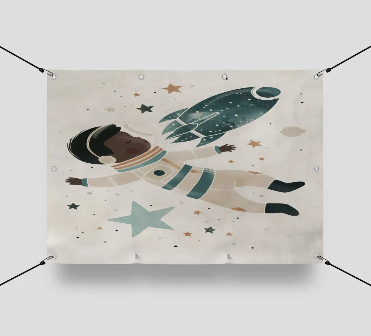 Boho Nursery 17 Astronaut telo in pvc da Boho Print Collection