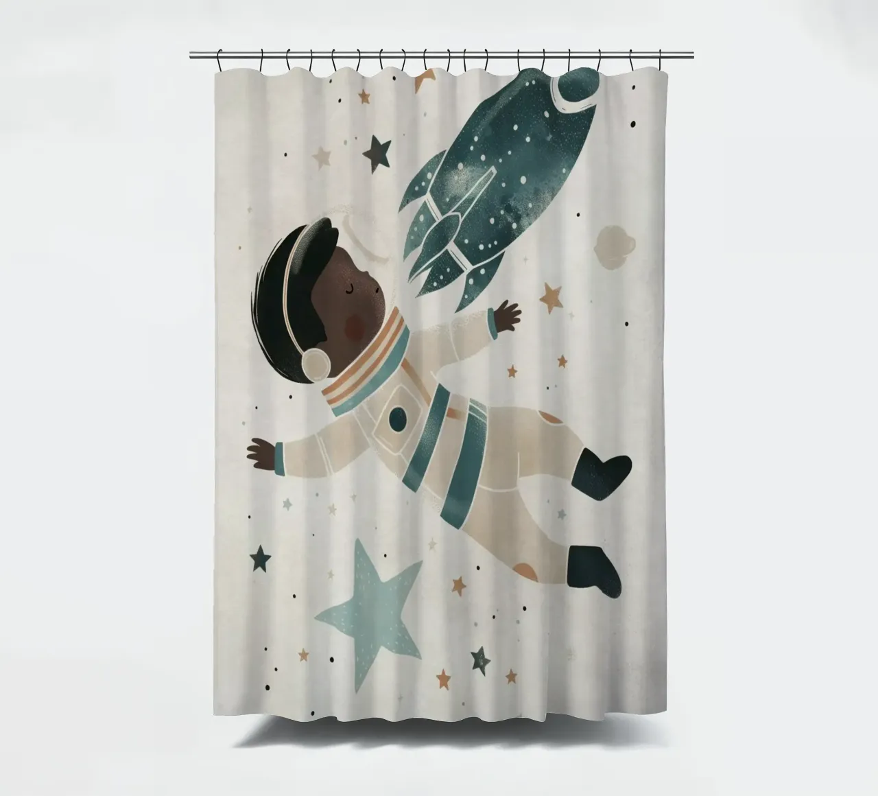 Boho Nursery 17 Astronaut tenda da doccia da Boho Print Collection