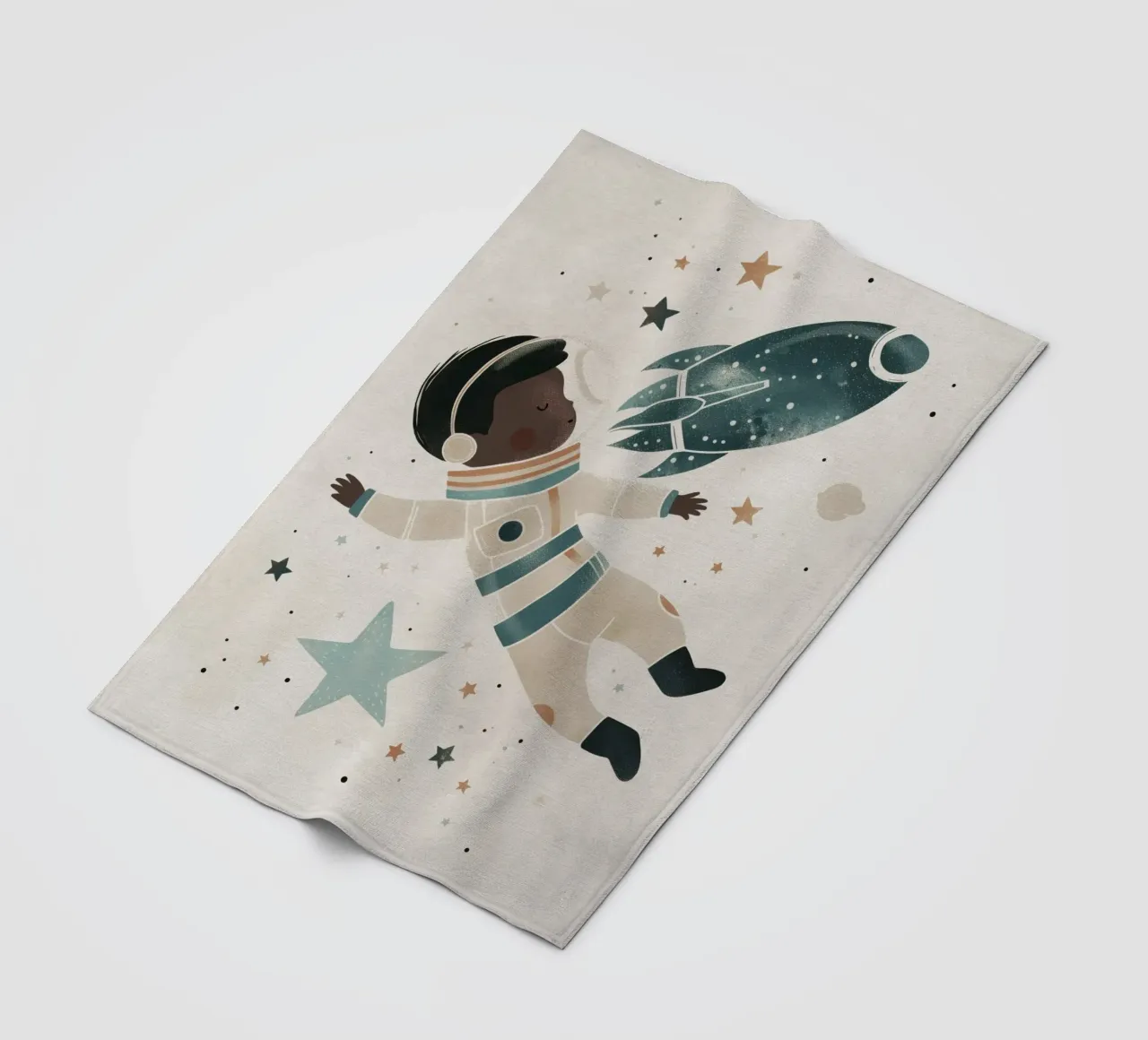 Boho Nursery 17 Astronaut coperta in pile da Boho Print Collection