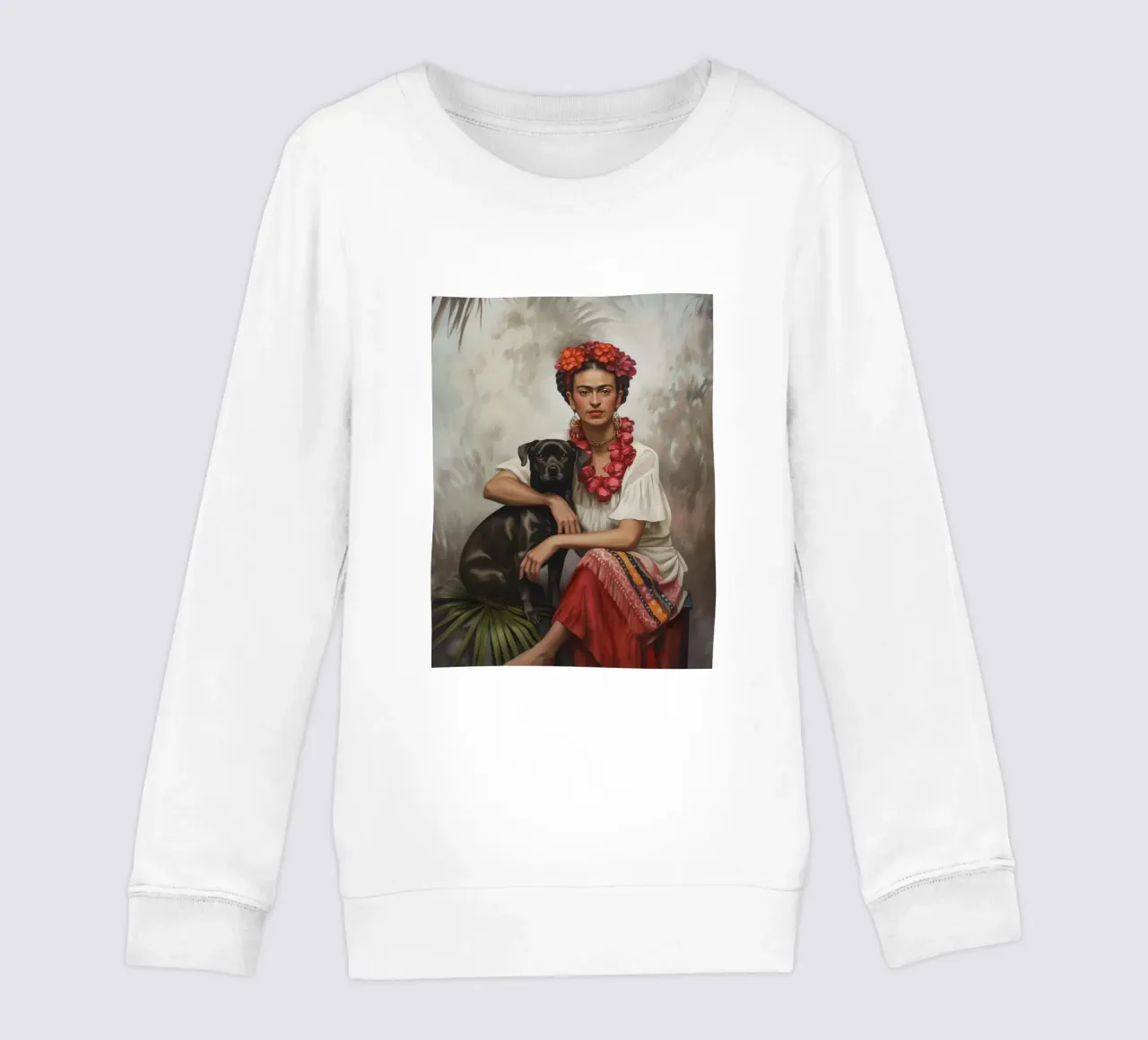 Frida botanica con cane felpa bambino da Carinaprint
