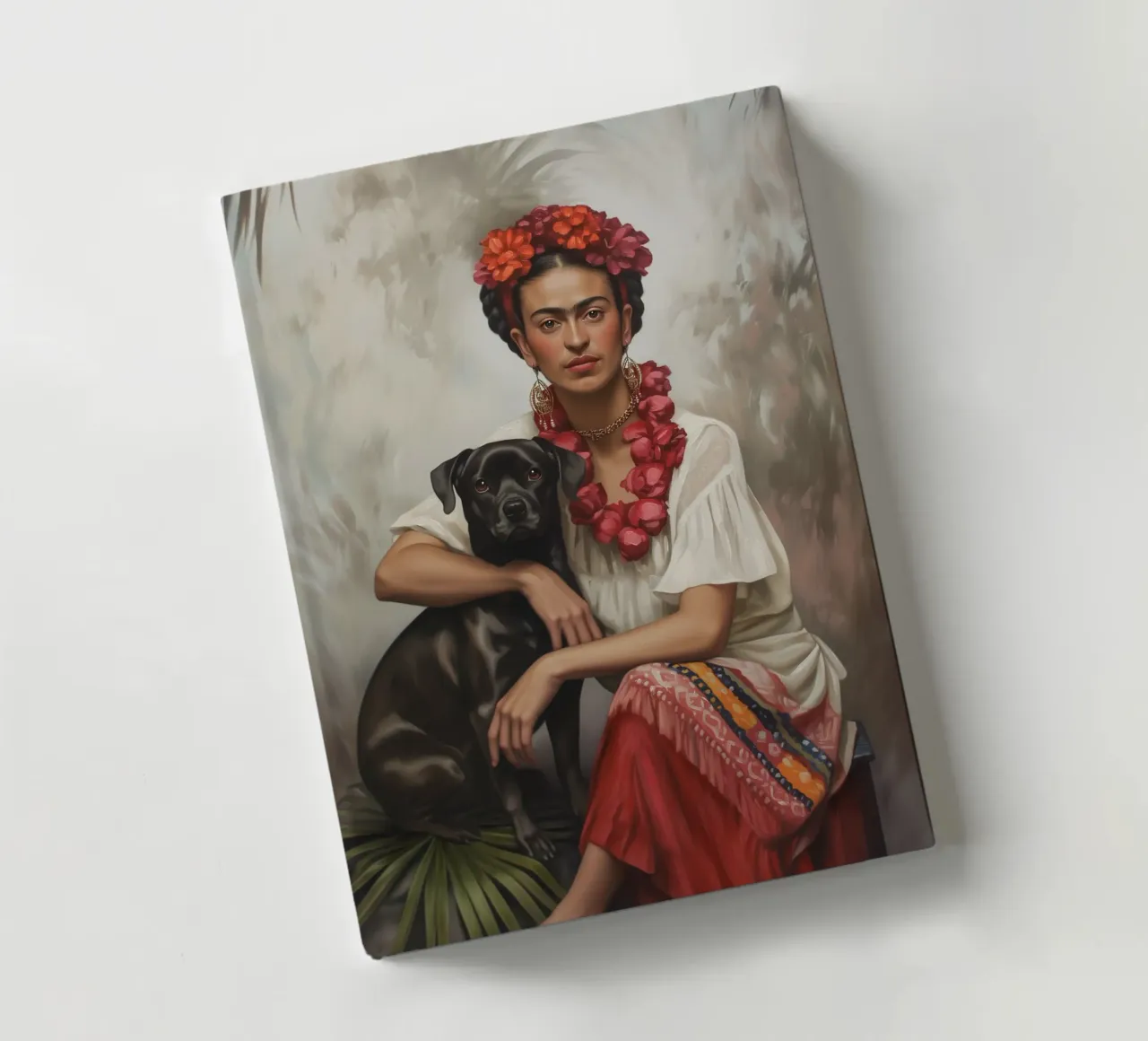 Botanical Frida with dog notebook by Carinaprint