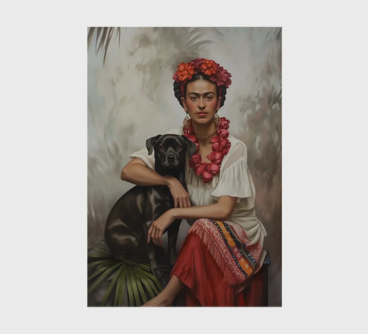 Botanical Frida with dog notebook by Carinaprint
