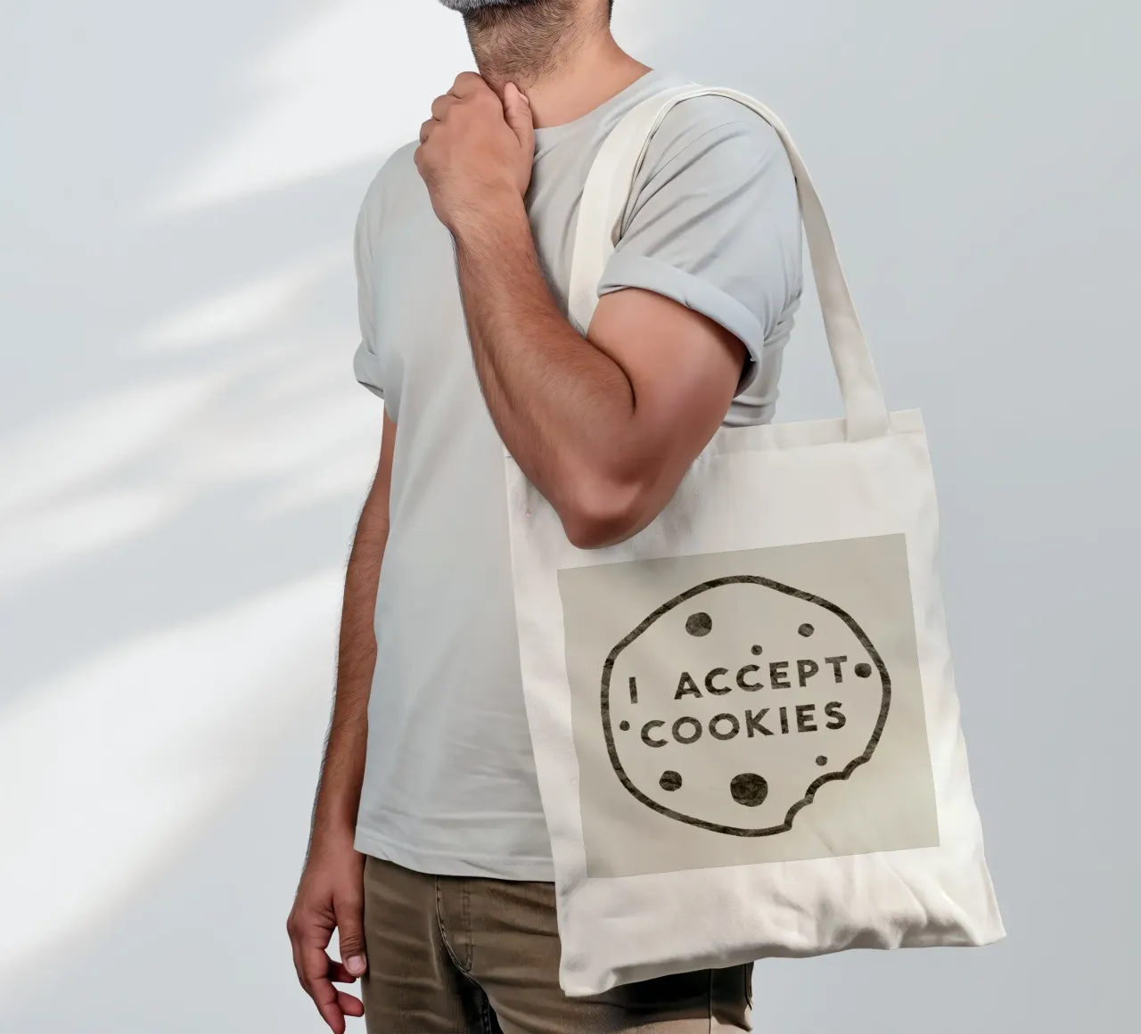 I Accept Cookies borsa in juta da Florent Bodart