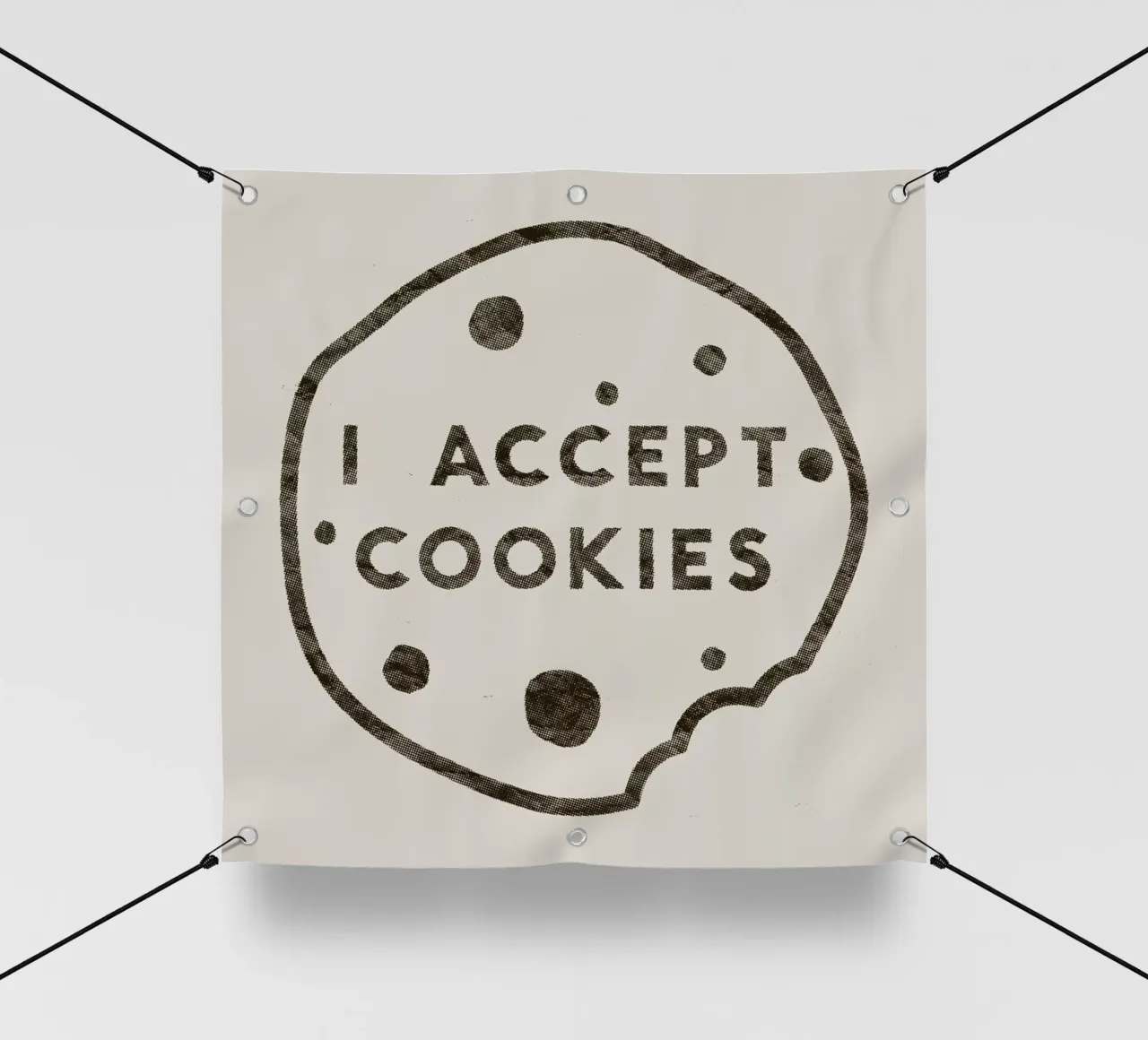 I Accept Cookies telo in pvc da Florent Bodart