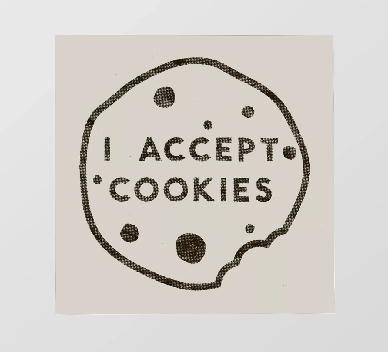 I Accept Cookies telo in pvc da Florent Bodart