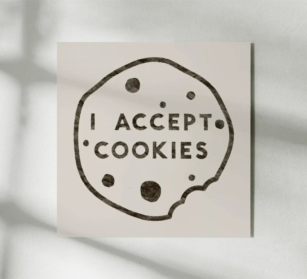 I Accept Cookies plexiglass da Florent Bodart