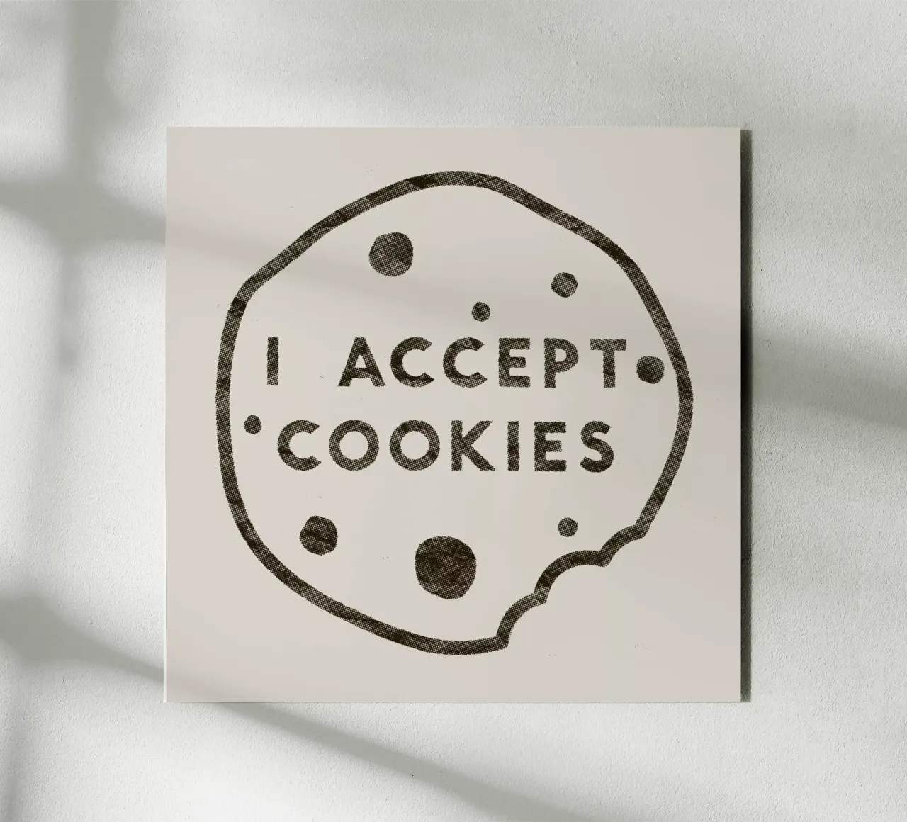 I Accept Cookies alluminio dibond da Florent Bodart