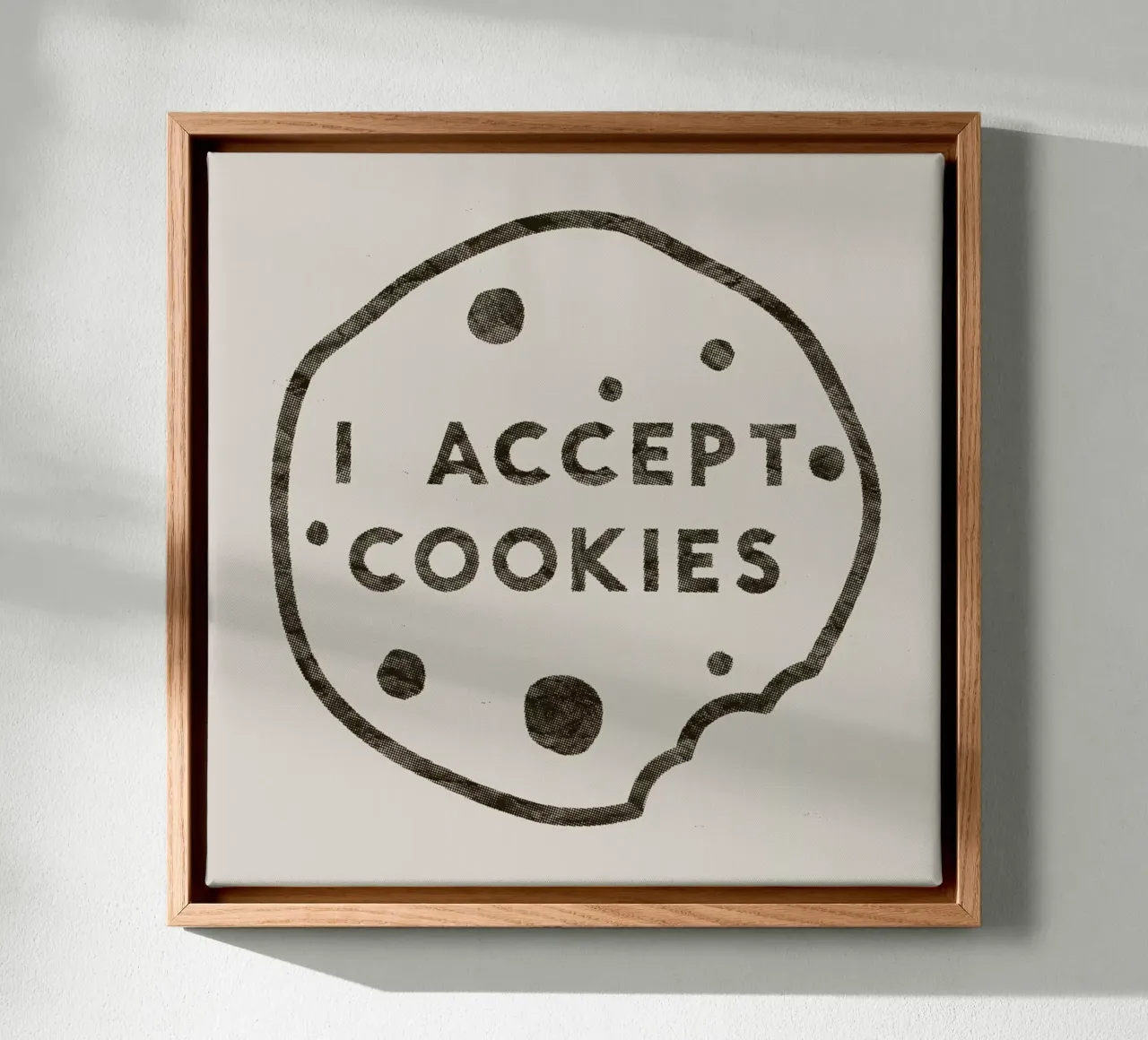 I Accept Cookies tela con Cornice a cassetta da Florent Bodart