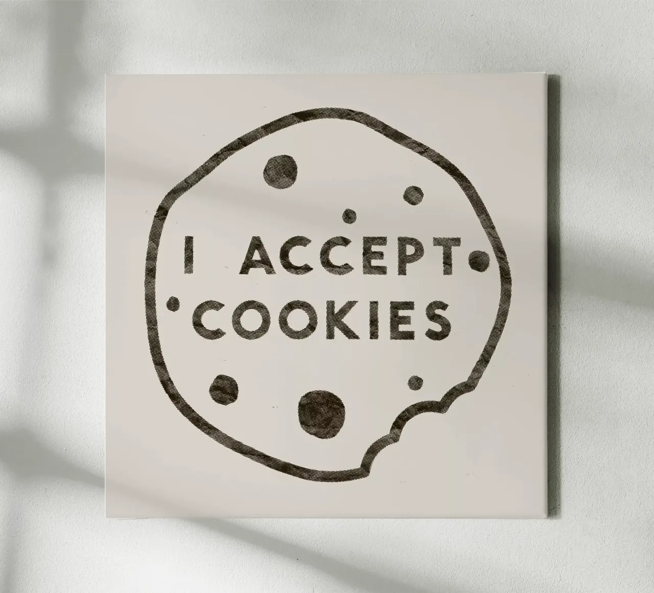 I Accept Cookies tela con Cornice a cassetta da Florent Bodart
