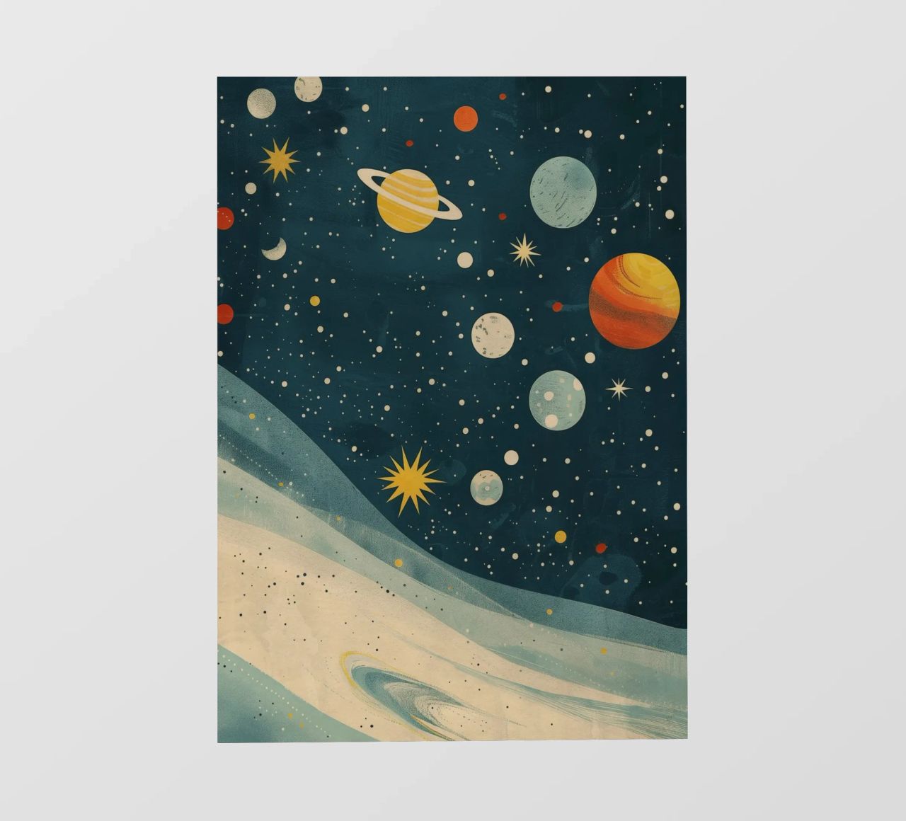 Boho Nursery 17 Planets telo in pvc da Boho Print Collection