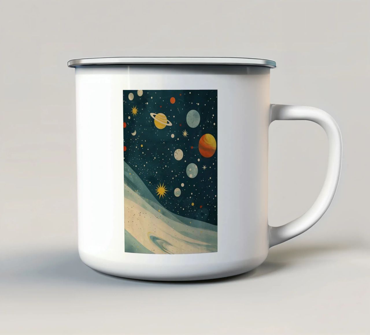 Boho Nursery 17 Planets tazza in smalto da Boho Print Collection