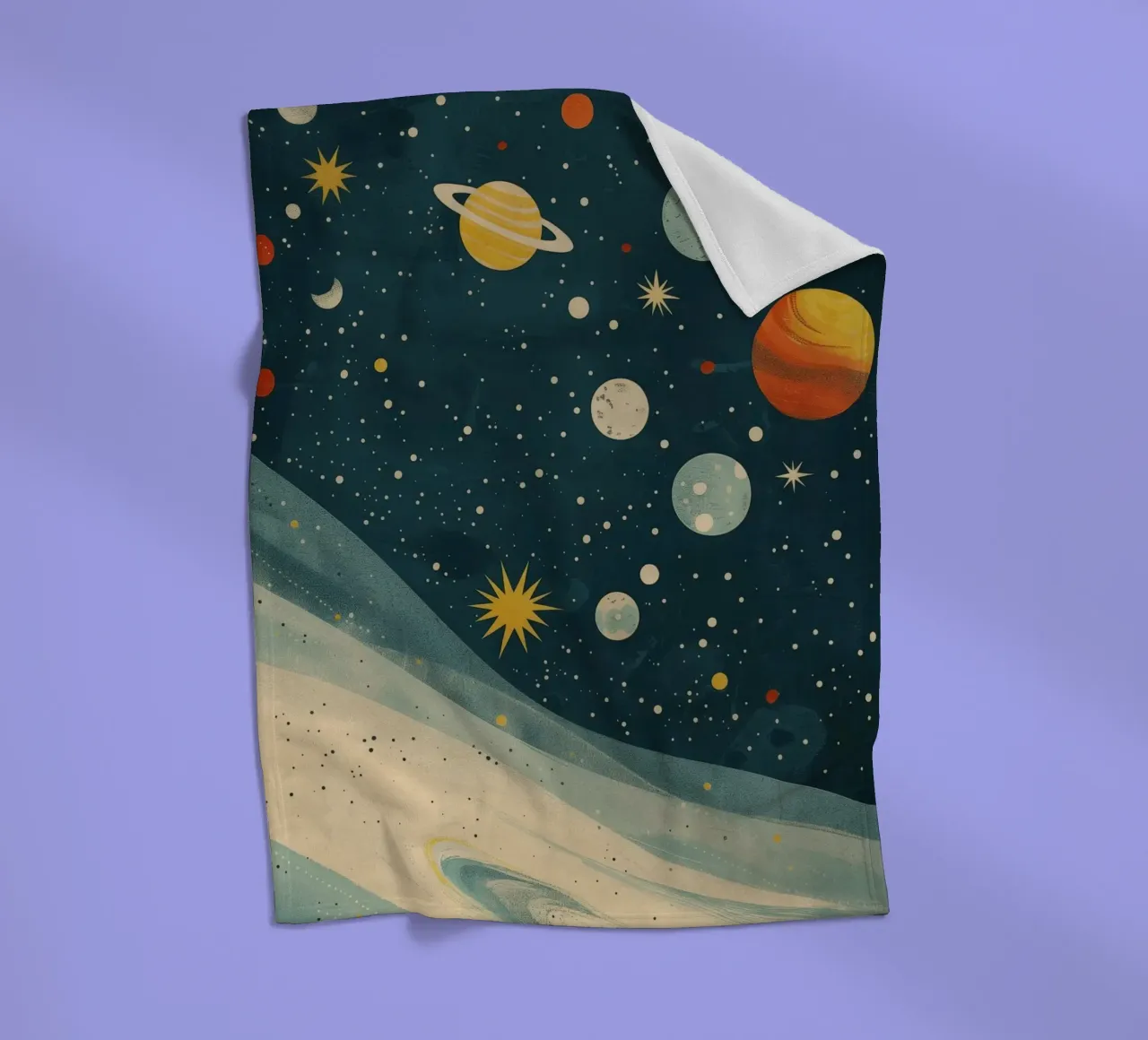 Boho Nursery 17 Planets coperta in pile da Boho Print Collection