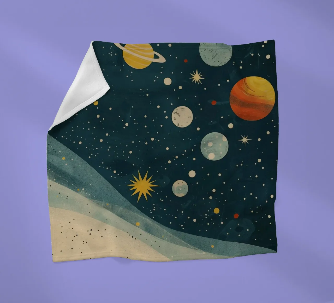 Boho Nursery 17 Planets coperta in pile da Boho Print Collection
