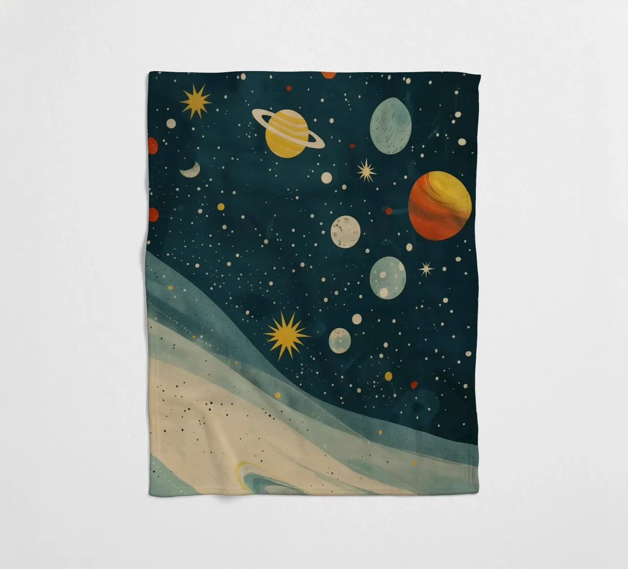 Boho Nursery 17 Planets coperta in pile da Boho Print Collection