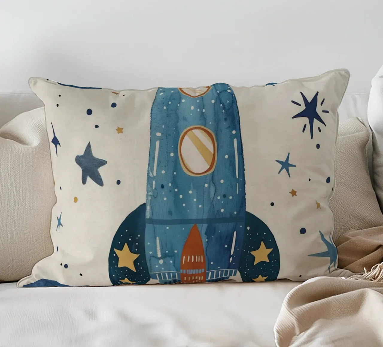 Boho Nursery 17 Rocket cuscino da Boho Print Collection