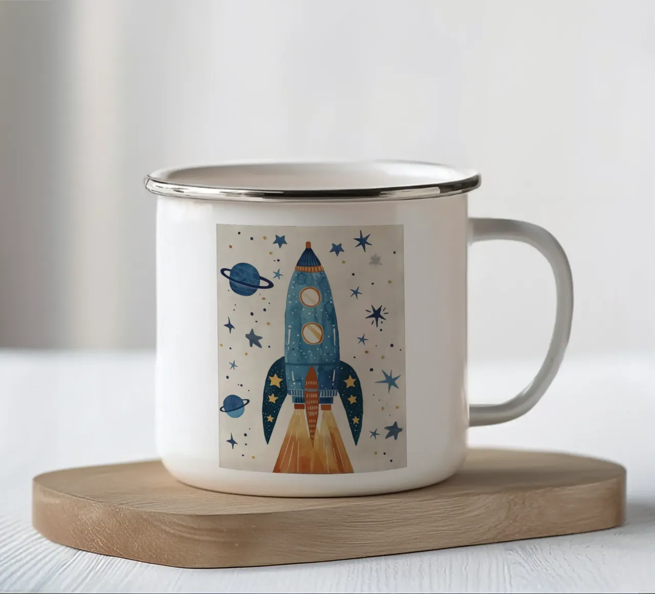 Boho Nursery 17 Rocket tazza in smalto da Boho Print Collection