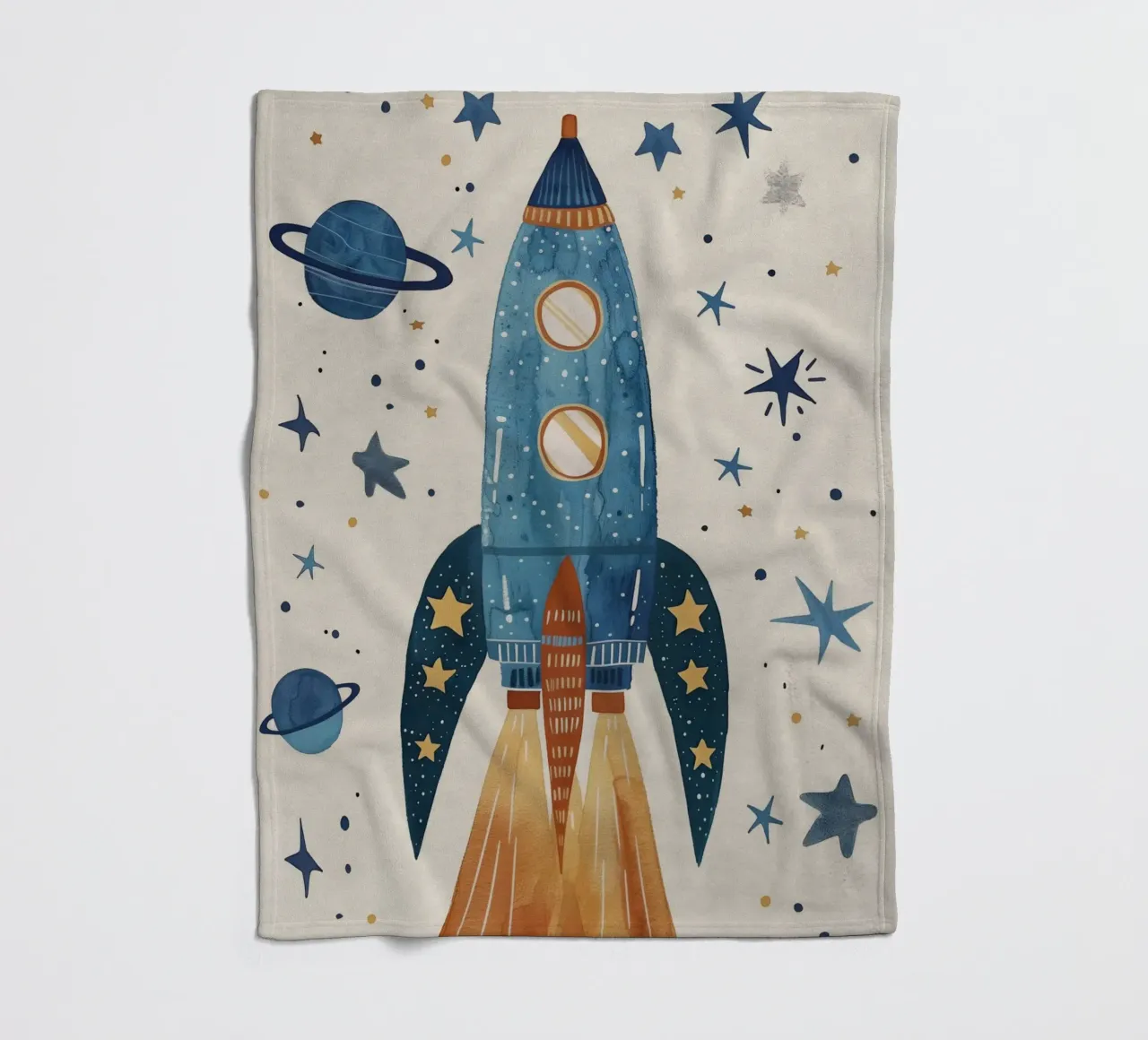 Boho Nursery 17 Rocket coperta in pile da Boho Print Collection