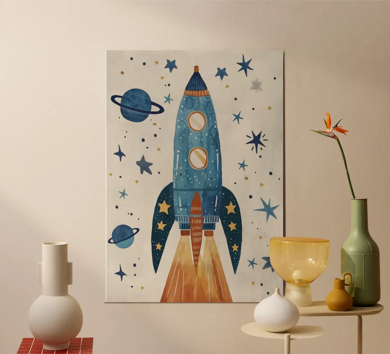 Boho Nursery 17 Rocket alluminio dibond da Boho Print Collection