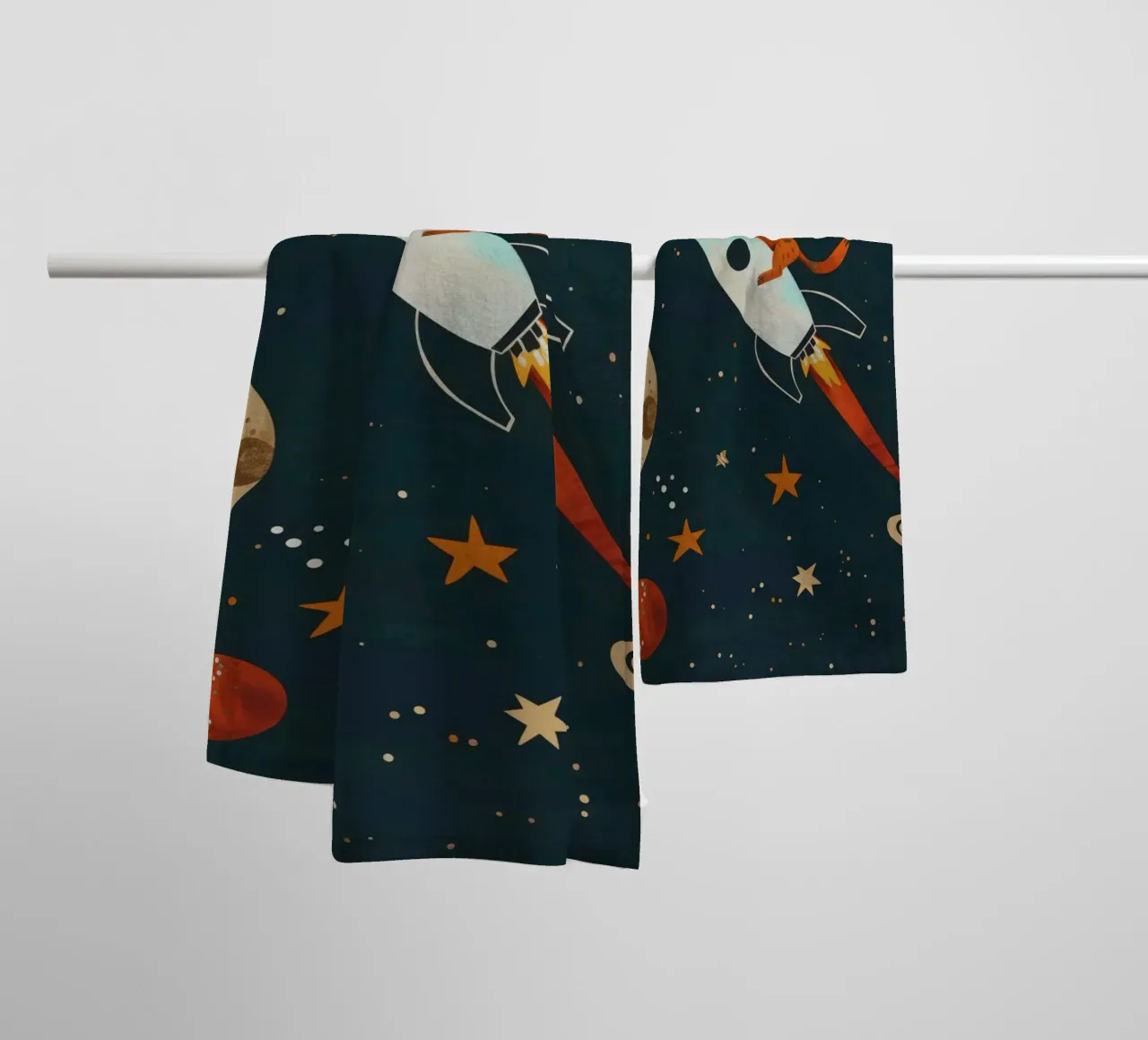 Boho Nursery 17 Space Dog asciugamano da bagno da Boho Print Collection