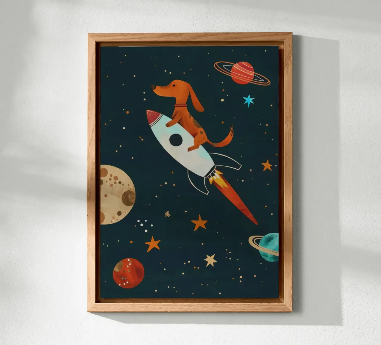 Boho Nursery 17 Space Dog alluminio dibond da Boho Print Collection