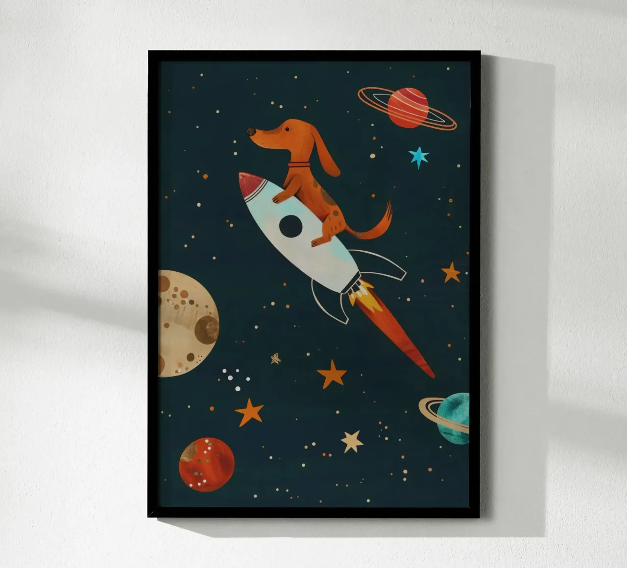 Boho Nursery 17 Space Dog carta hahnemühle da Boho Print Collection