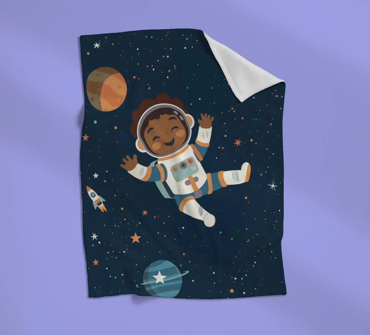 Boho Nursery 18 Astronaut coperta in pile da Boho Print Collection