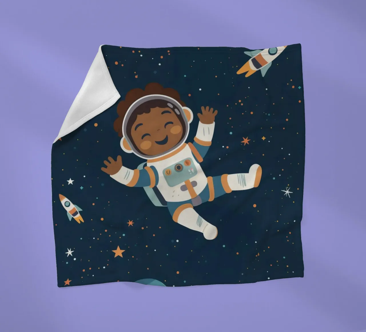 Boho Nursery 18 Astronaut coperta in pile da Boho Print Collection