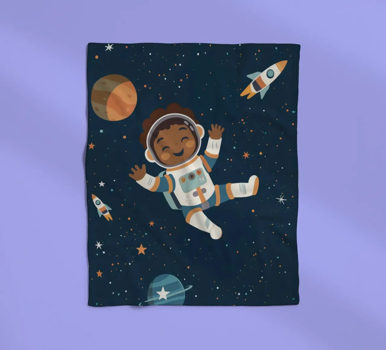 Boho Nursery 18 Astronaut coperta in pile da Boho Print Collection
