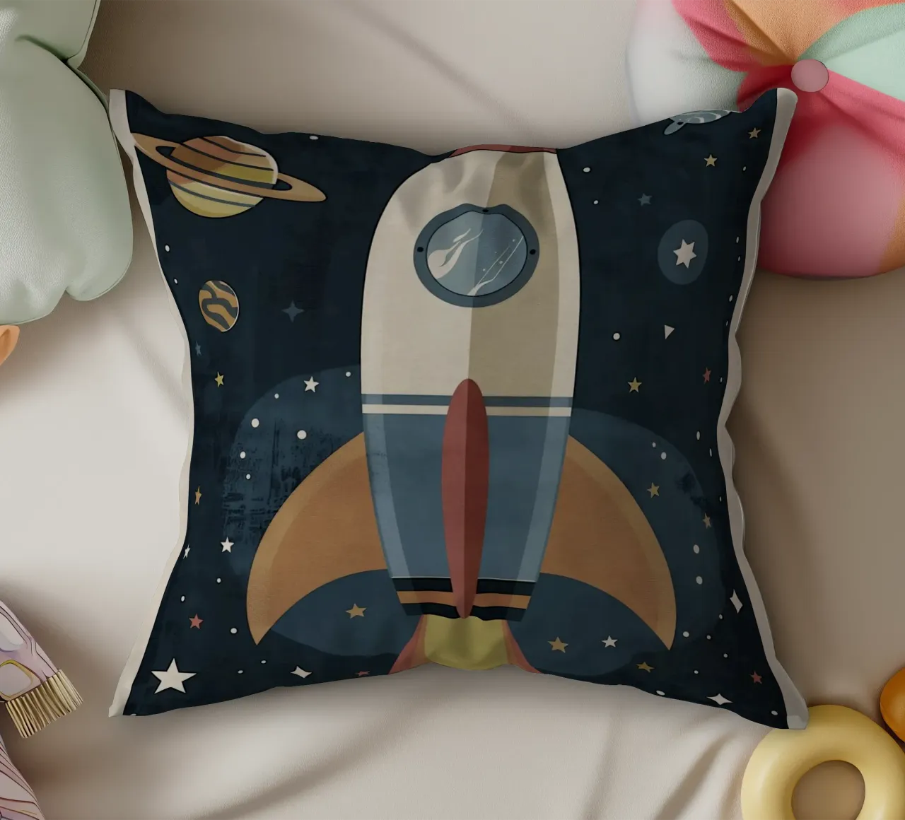 Boho Nursery 18 Rocket cuscino da Boho Print Collection