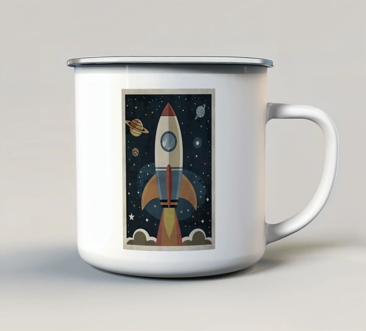Boho Nursery 18 Rocket tazza in smalto da Boho Print Collection
