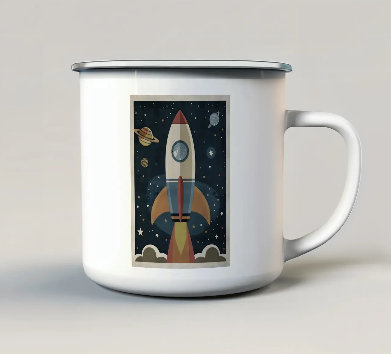 Boho Nursery 18 Rocket emaille mok van Boho Print Collection