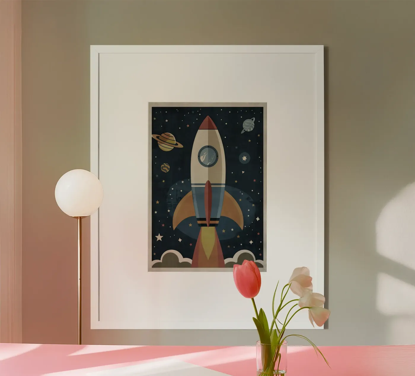 Boho Nursery 18 Rocket poster da Boho Print Collection