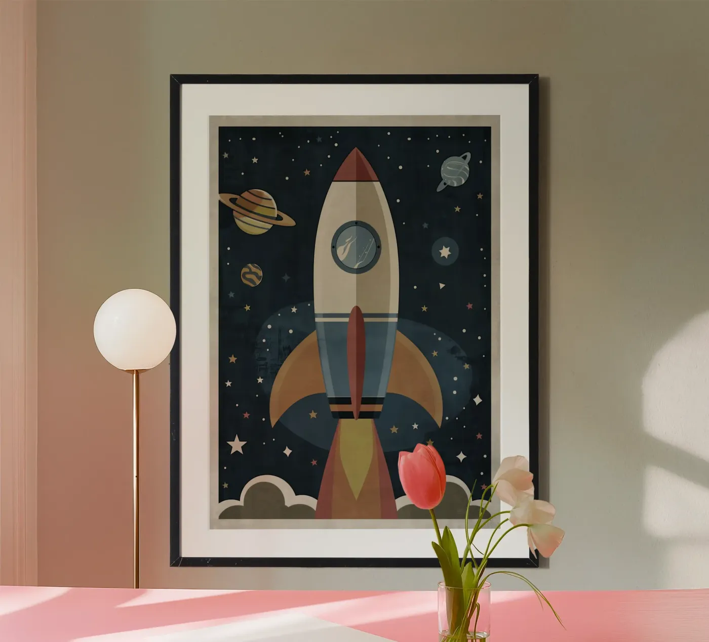 Boho Nursery 18 Rocket poster da Boho Print Collection