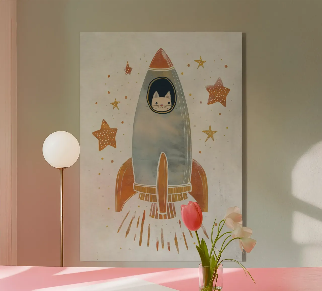 Boho Nursery 18 Space Cat plexiglass da Boho Print Collection