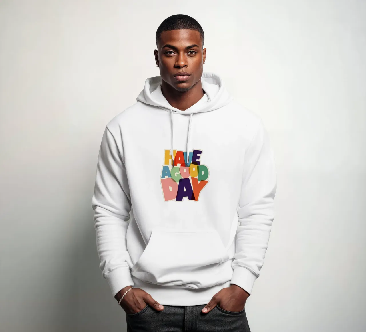 Have a Good Day Bold Colorful Typography Design felpa con cappuccio da showmemars