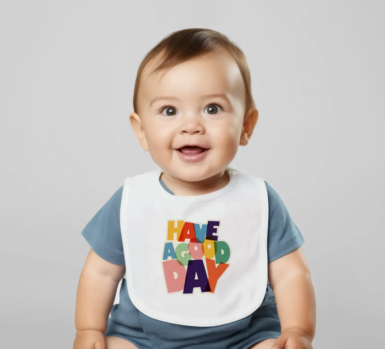 Have a Good Day Bold Colorful Typography Design bavaglino da showmemars