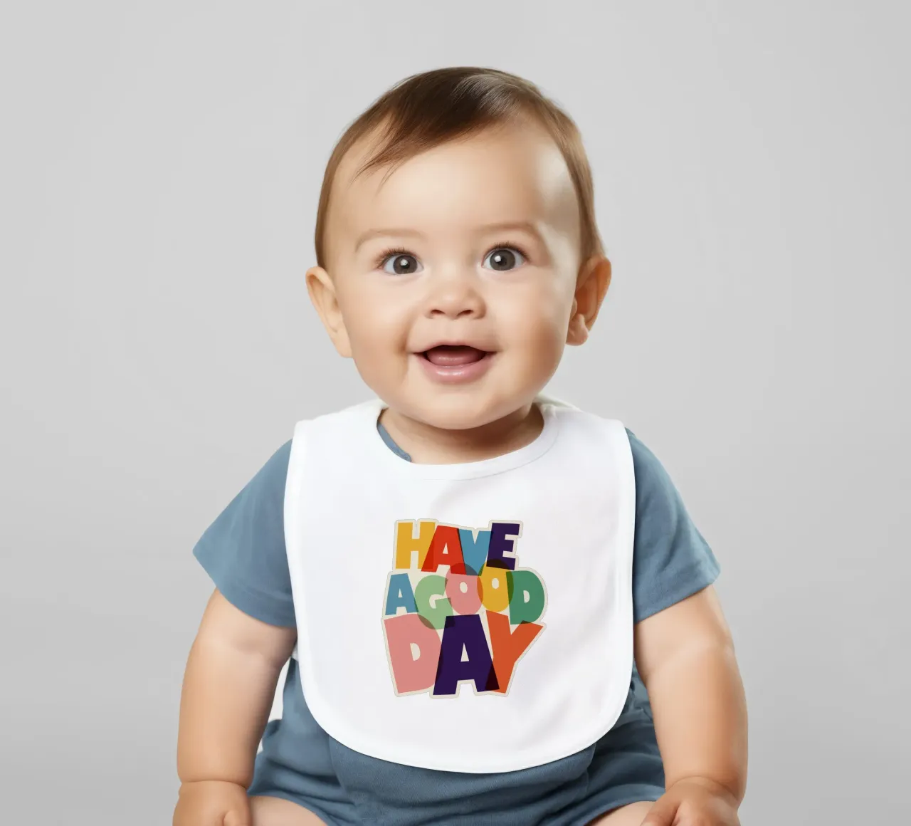 Have a Good Day Bold Colorful Typography Design bavaglino da showmemars