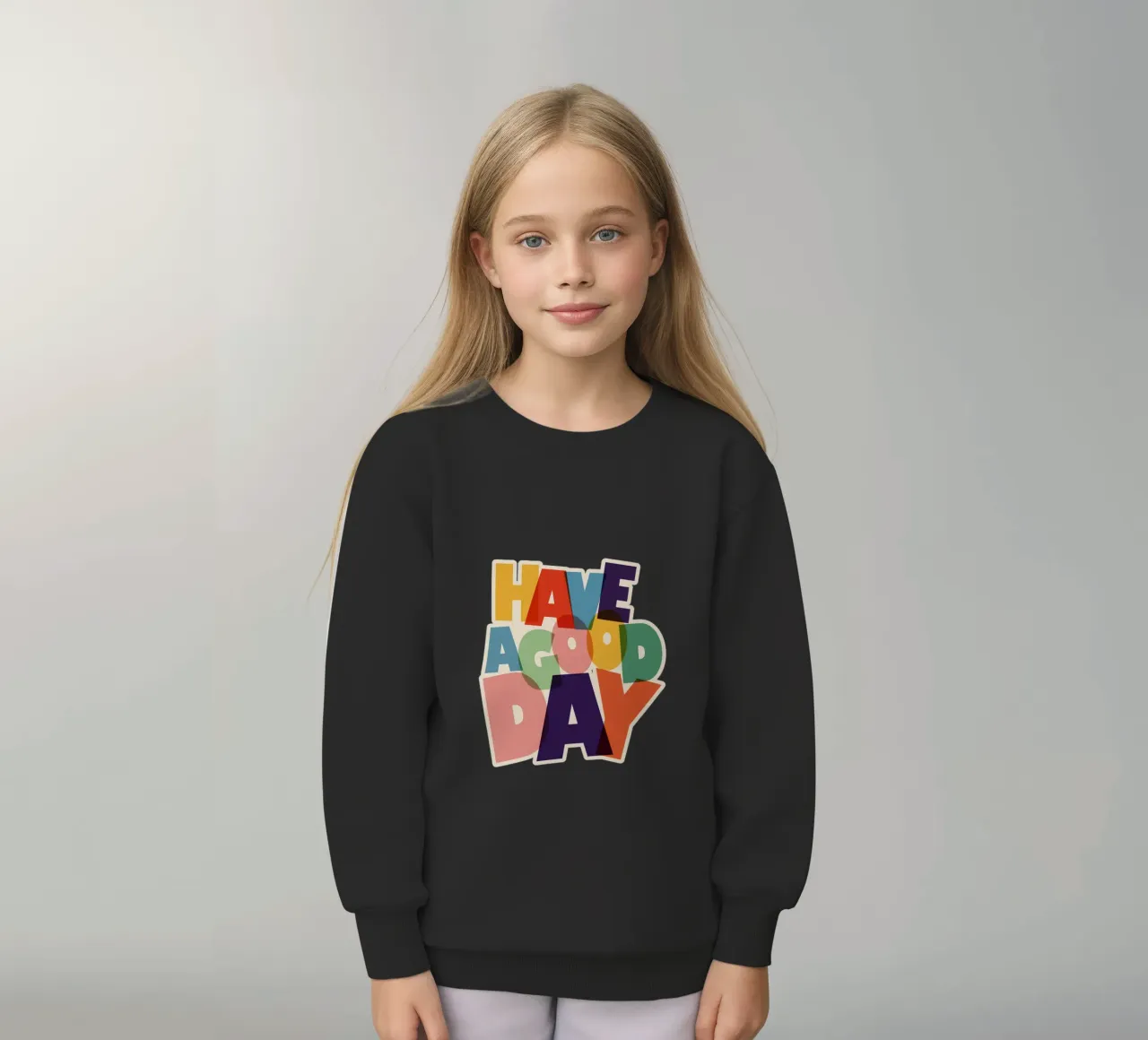 Have a Good Day Bold Colorful Typography Design felpa bambino da showmemars