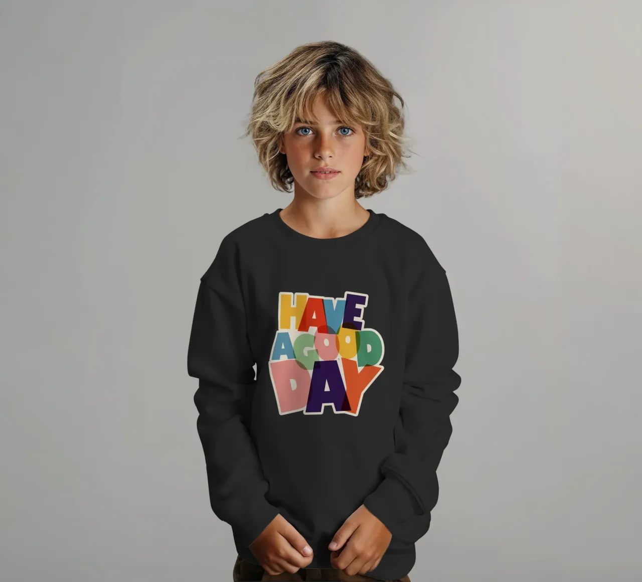 Have a Good Day Bold Colorful Typography Design felpa bambino da showmemars