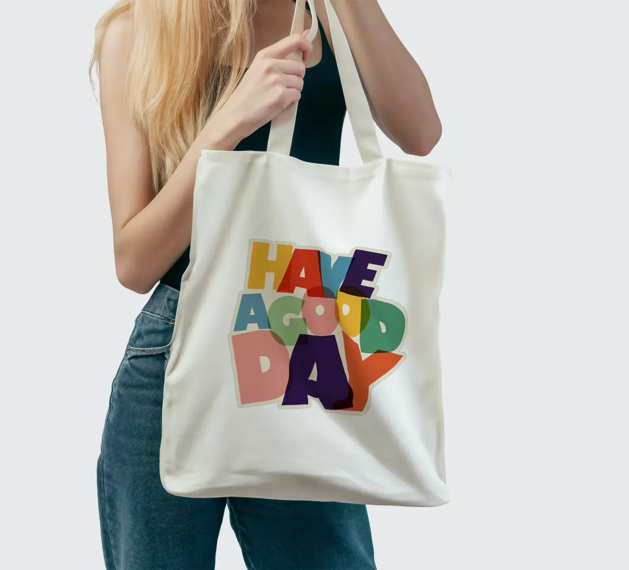 Have a Good Day Bold Colorful Typography Design borsa in juta da showmemars