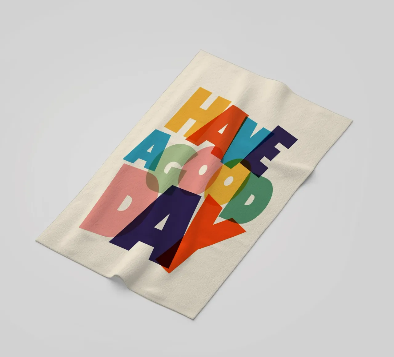 Have a Good Day Bold Colorful Typography Design telo mare da showmemars