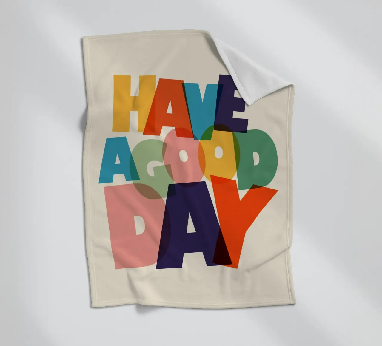 Have a Good Day Bold Colorful Typography Design coperta in pile da showmemars