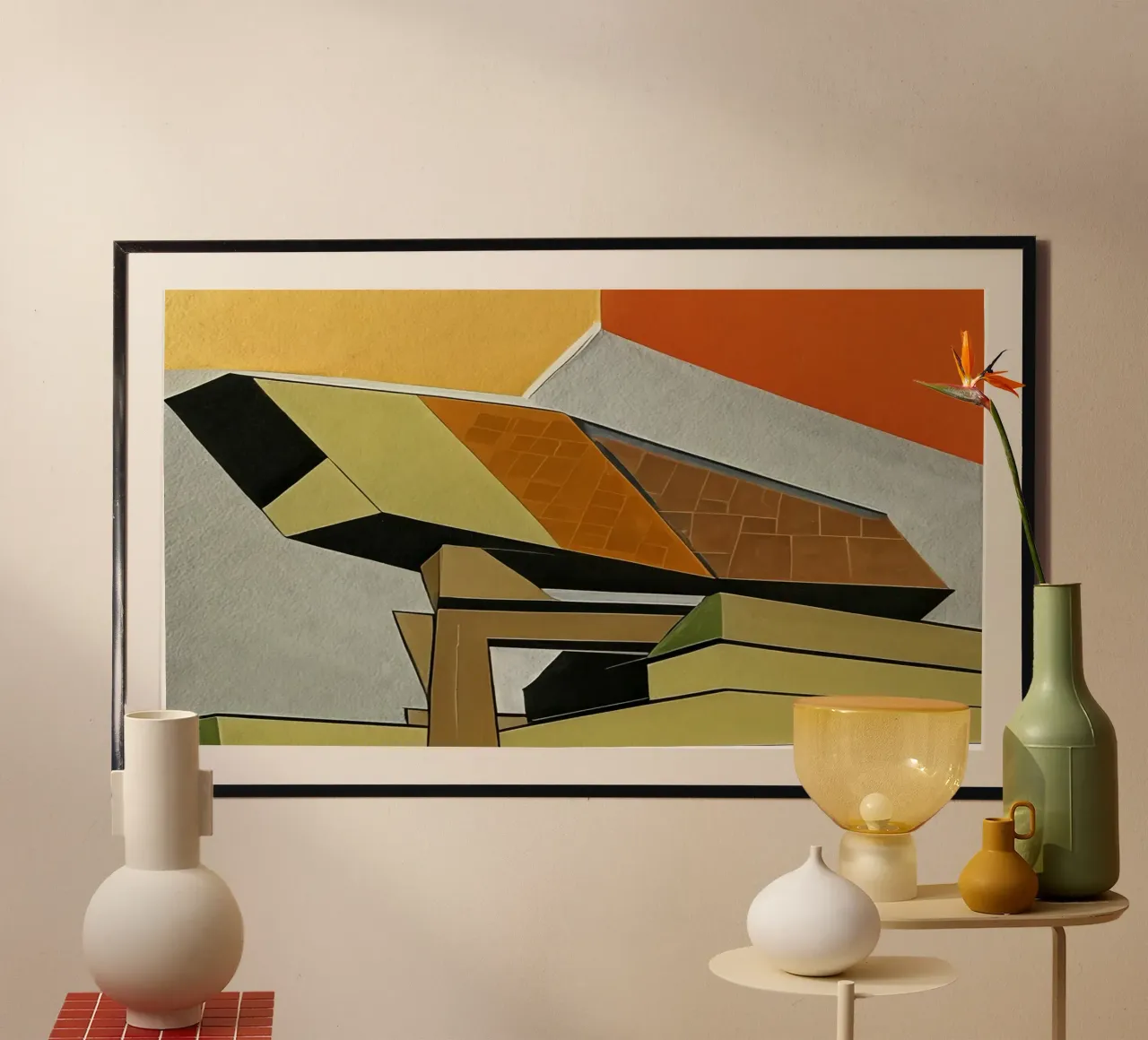 Escursione_di_Viaggio_Antwerp_3 poster con telaio in plastica da Abstract Art by LK