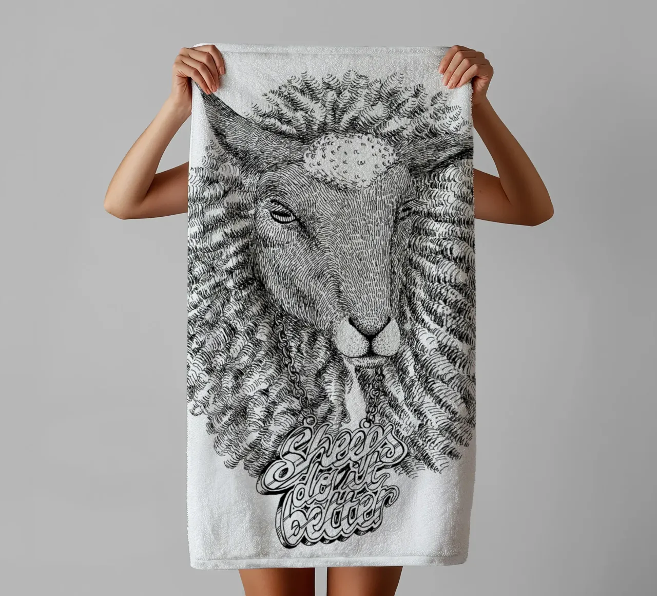 Sheeps Do It Better asciugamano da bagno da Anna Fietta