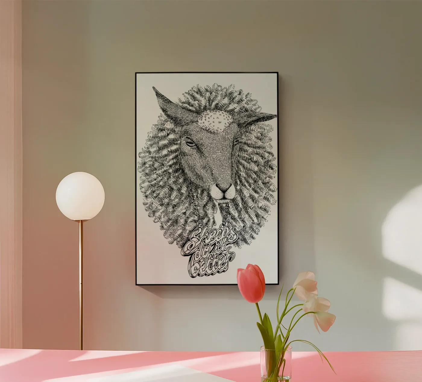 Sheeps Do It Better acrylic glass by Anna Fietta
